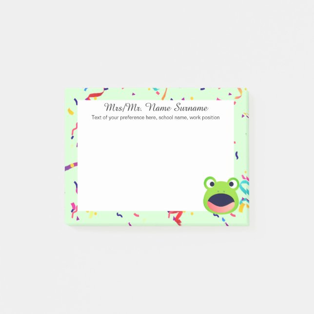 Froggy Colourful Confetti Post-it Notes (Front)