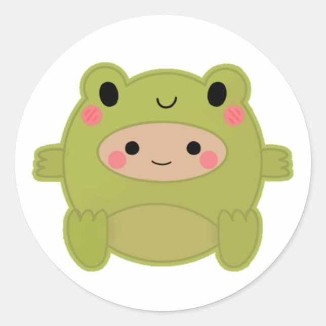 froggy costume classic round sticker (Front)