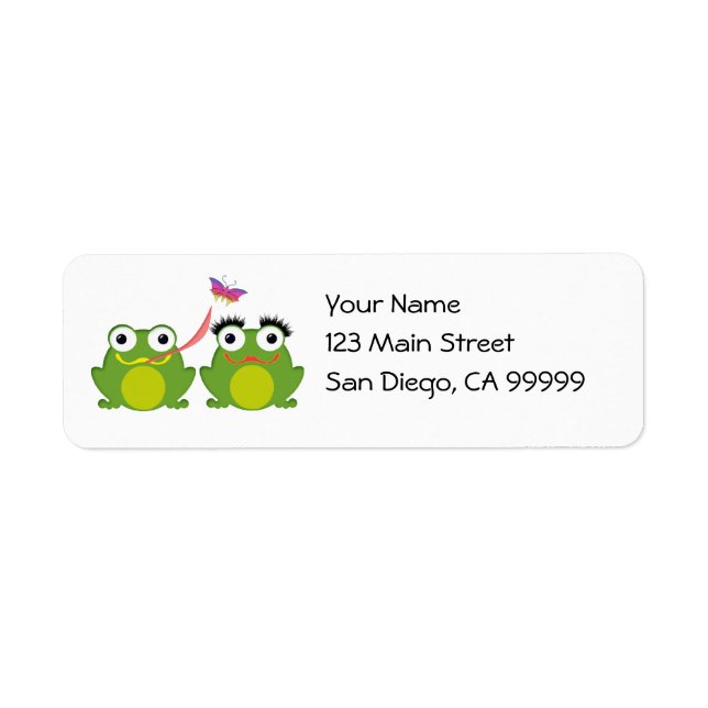 Froggy Couple Return Address Label (Front)