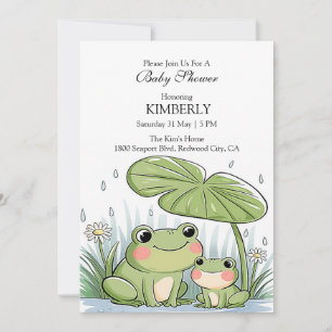 Froggy Family in the Rain Invitation