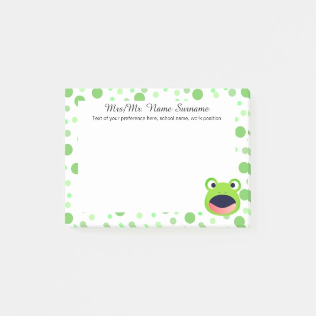Froggy Green Dots Polka Post-it Notes (Front)