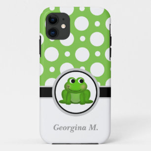 Froggy Green & White Polka Dot iPhone 5 Case