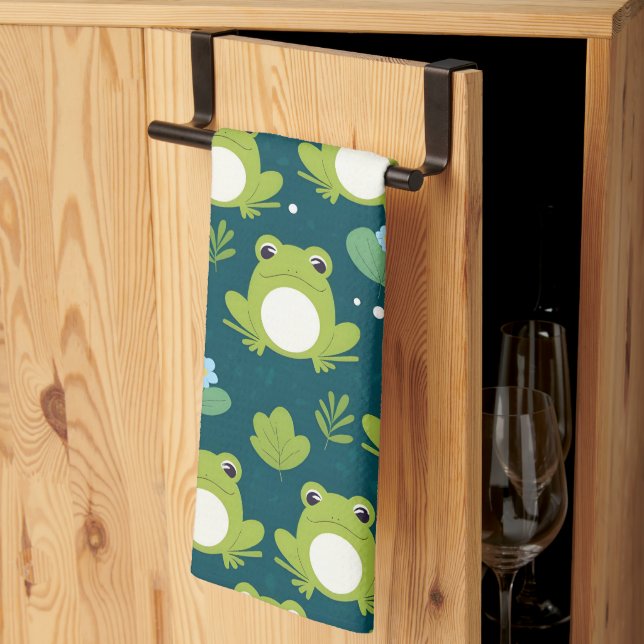 Froggy Pattern Tea Towel (Thirds Fold)
