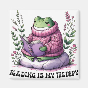 Froggy Reading Is My Therapy Magnet