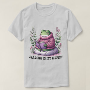 Froggy Reading Is My Therapy T-Shirt