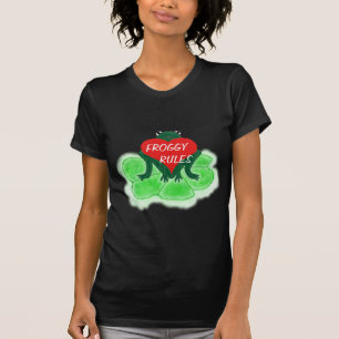 Froggy Rules,  Frog & Heart on Lily Pad Tshirt