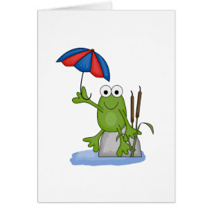 froggy sitting under umbrella