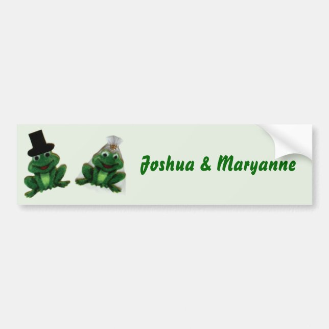 Froggy Wedding - Bumper Sticker with Names (Front)