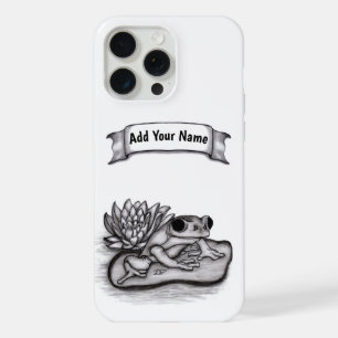 Froggy with Lotus Flower , Add Your Name iPhone 15 Pro Max Case