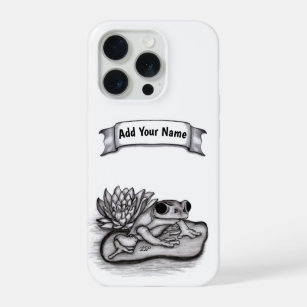 Froggy with Lotus Flower , Add Your Name iPhone 15 Pro Case
