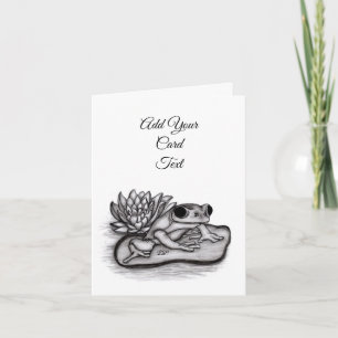 Froggy with Lotus Flower, Add Your Text Card