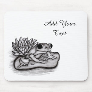 Froggy with Lotus Flower, Add Your Text Mouse Pad