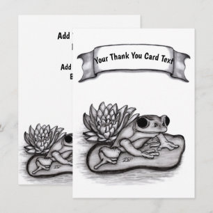 Froggy with Lotus Flower, Add Your Text Thank You Card