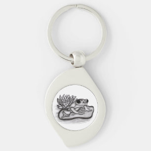 Froggy with Lotus Flower Key Ring