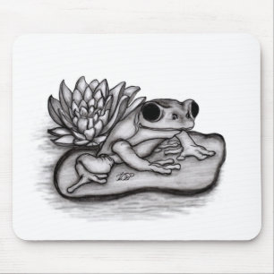 Froggy with Lotus Flower Mouse Pad