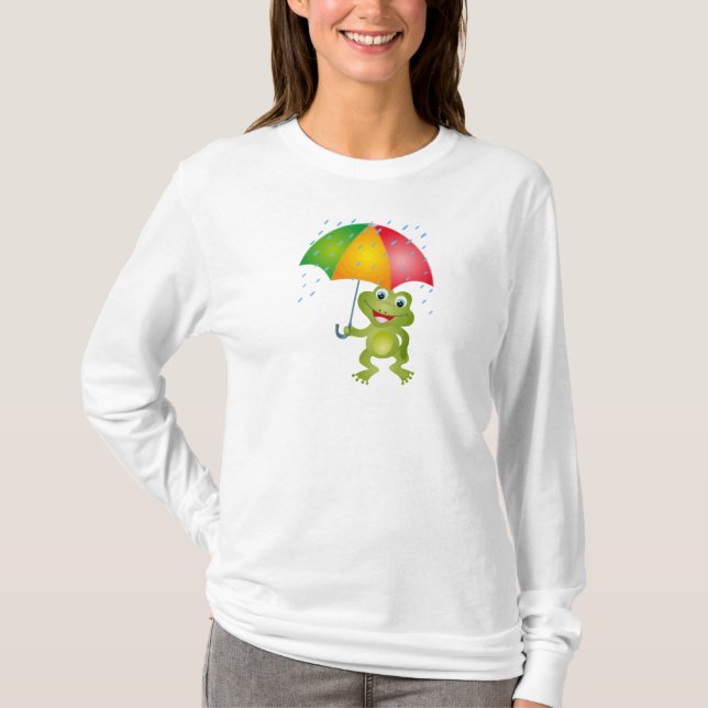 Froggy with Rain Umbrella T-Shirt (Front)