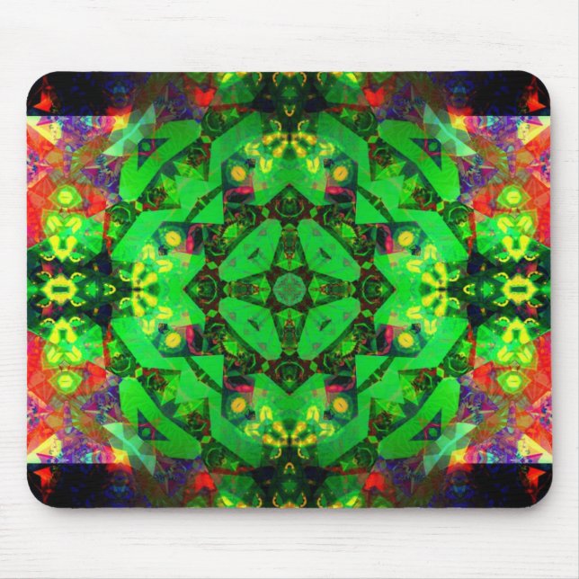 Frogiana : Green Red Geometric Arts Mousepad (Front)