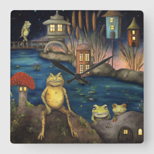 frogland square wall clock
