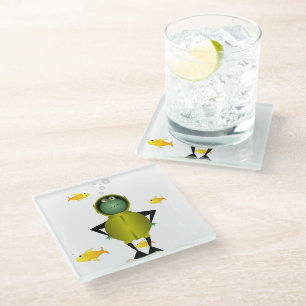 Frogman Glass Coaster