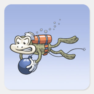 Frogman Square Sticker
