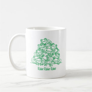 Frogs Abstract Green Line Art Personalised Coffee Mug