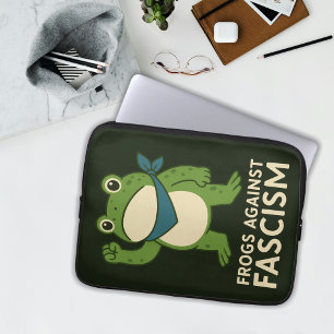Frogs Against Fascism Portland Frog Protest Laptop Sleeve