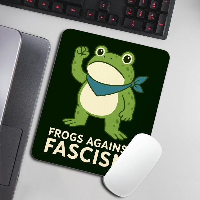 Frogs Against Fascism Portland Frog Protest Mouse Pad (Creator Uploaded)