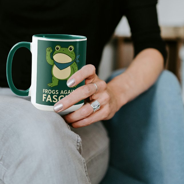 Frogs Against Fascism Portland Frog Protest Mug (Creator Uploaded)