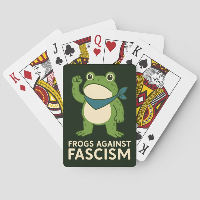 Frogs Against Fascism Portland Frog Protest Playing Cards (Back)