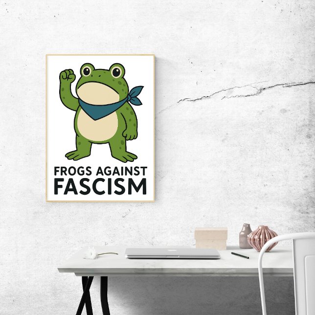 Frogs Against Fascism Portland Frog Protest Poster (Creator Uploaded)