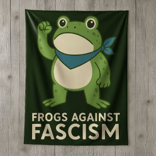 Frogs Against Fascism Portland Frog Protest Sherpa Blanket