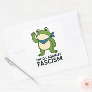Frogs Against Fascism Portland Frog Protest Square Sticker