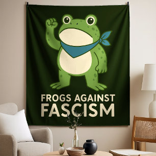Frogs Against Fascism Portland Frog Protest Tapestry
