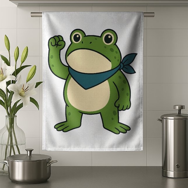 Frogs Against Fascism Portland Frog Protest Tea Towel (Creator Uploaded)