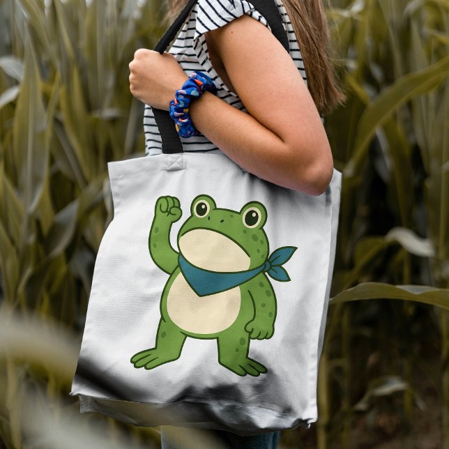 Frogs Against Fascism Portland Frog Protest Tote Bag (Creator Uploaded)
