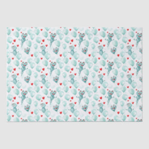 Frogs and hearts frogs as balloons tissue paper