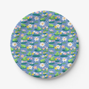 Frogs and Lily Pads Cute Birthday BABY SHOWER Paper Plate