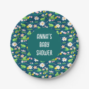Frogs and Lily Pads Cute Birthday BABY SHOWER Paper Plate