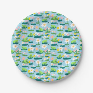 Frogs and Lily Pads Cute Birthday BABY SHOWER Paper Plate