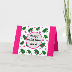 Frogs And Lipstick Kisses Personalised Valentines Card
