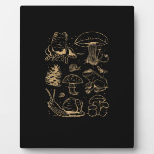Frogs And Mushrooms Vintage Sketch – Aesthetic Gob Plaque