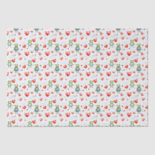 Frogs and red flowers tissue paper