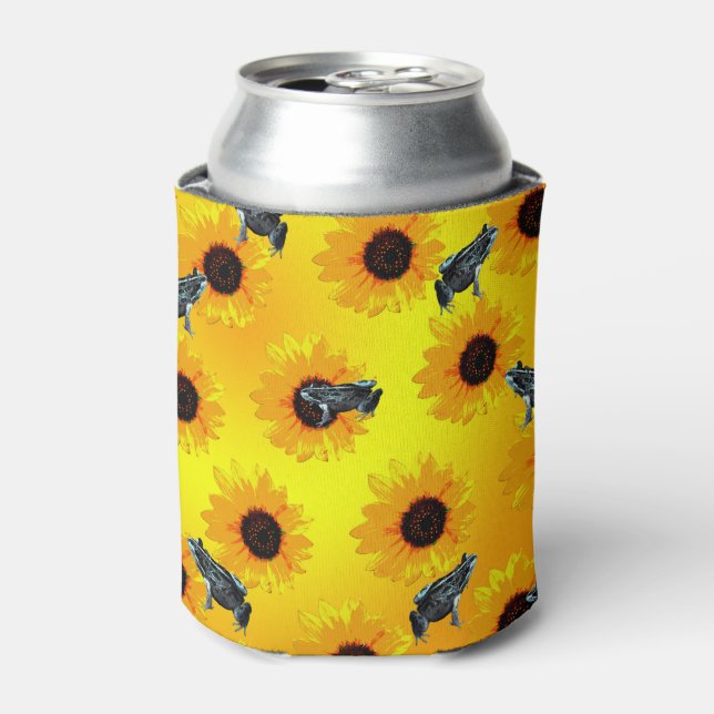 Frogs And Sunflowers, Can Cooler (Can Front)