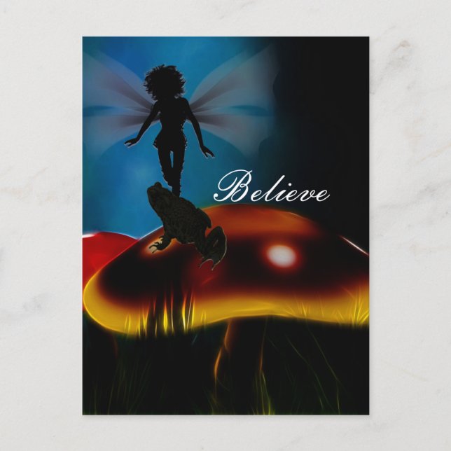 Frogs Believe in Fairies postcard print (Front)