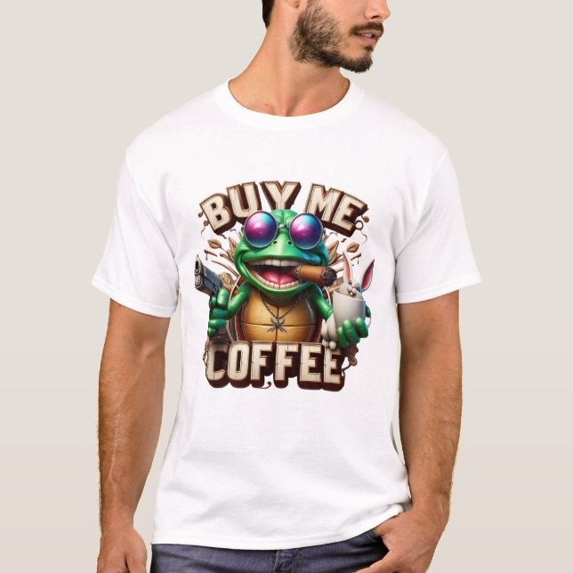 Frogs Brew and Protection Buy Me A Coffee T-Shirt (Front)