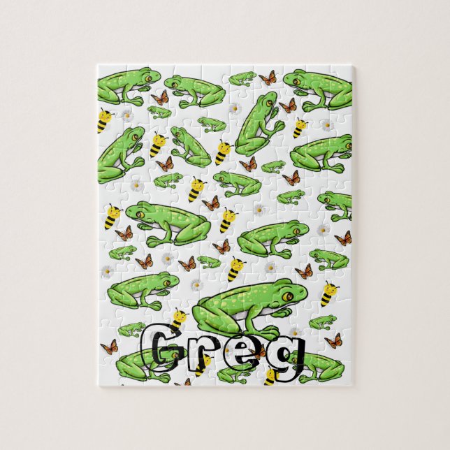 Frogs Butterfly Bumblebee Jigsaw Puzzle (Vertical)