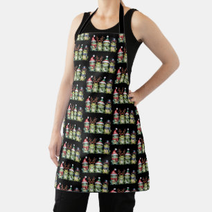 Frogs Christmas Frog Lover Cute Santa Animals Apron