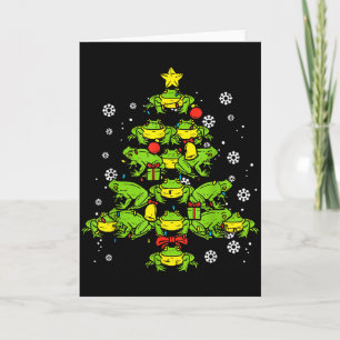 Frogs Christmas Tree Animal Xmas Women Men Kids  Card
