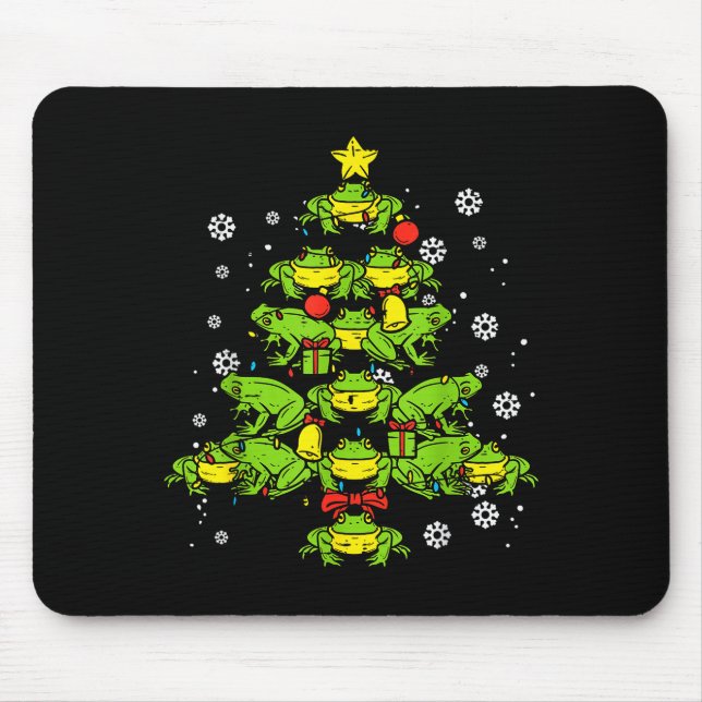 Frogs Christmas Tree Animal Xmas Women Men Kids  Mouse Pad (Front)