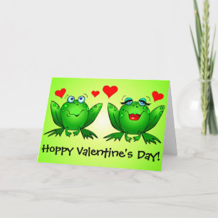 Frogs Cute Funny Hoppy Valentines Day Holiday Card